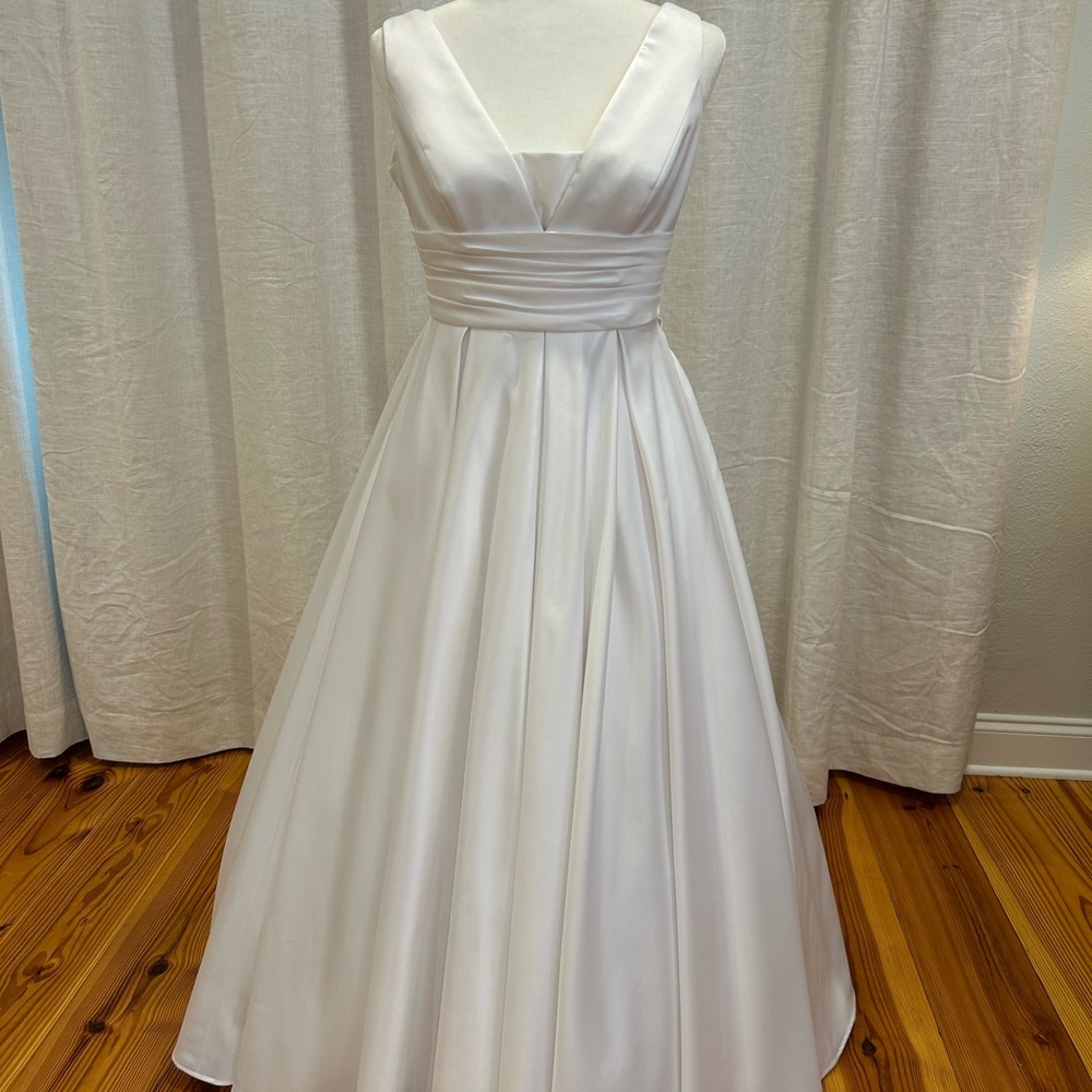 Elegant White Satin Dress
